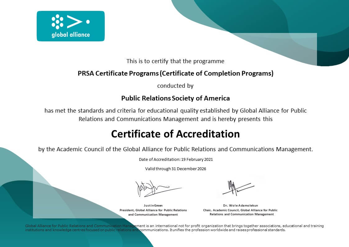7.Certificate of Accreditation - PRSA_2024_Certificate Programs
